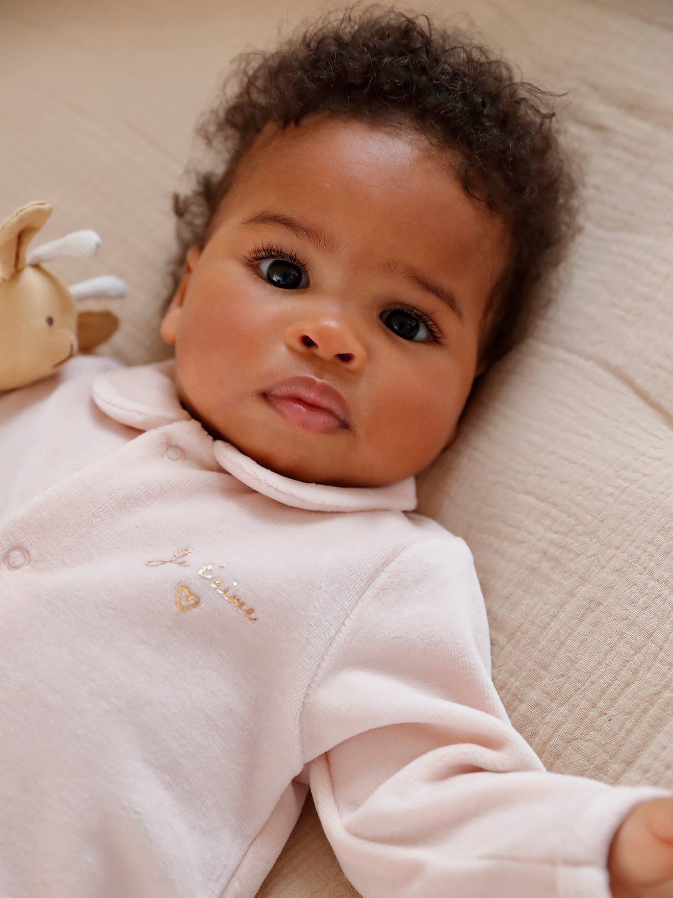 Lot de 2 dors-bien bébé fille en velours lot nude