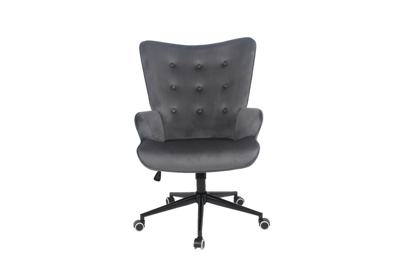 Happy Home Happy Home Drehsessel mit Samtbezug HWP64-DGR dunkelgrau