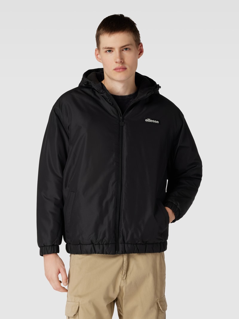 Jacke mit Label-Patch Modell 'PACCIORETTI' in schwarz