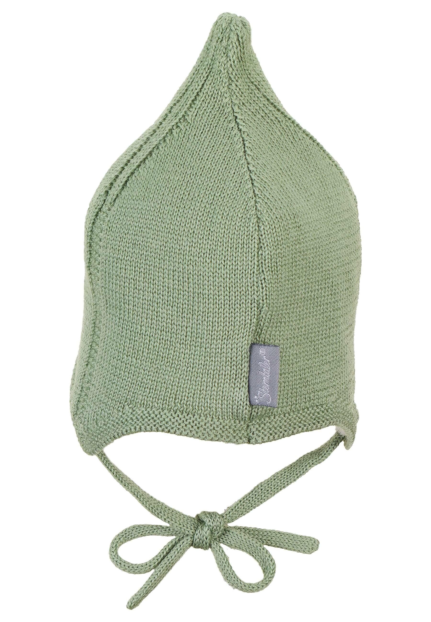 Strickmütze Baby aus Merinowolle unifarben