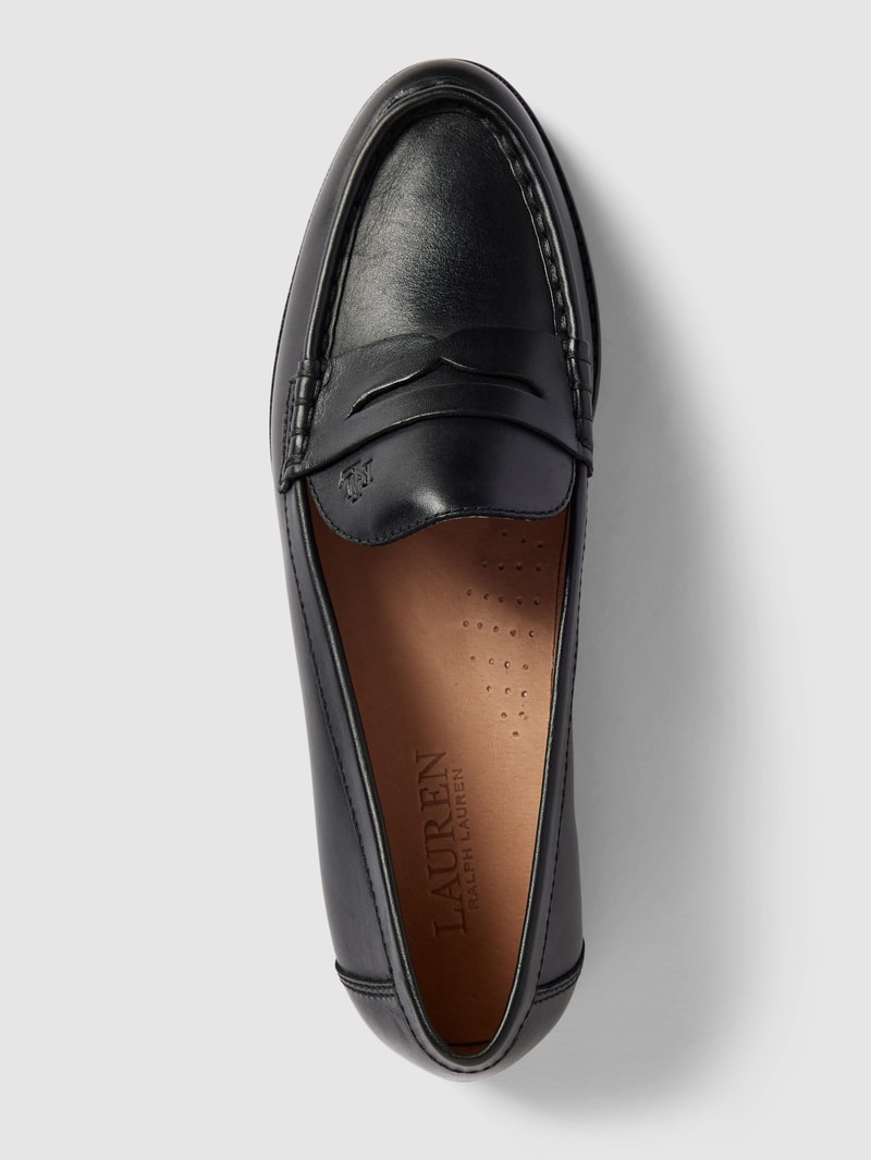 Penny-Loafer aus Leder mit Label-Detail Modell 'WYNNIE' in schwarz