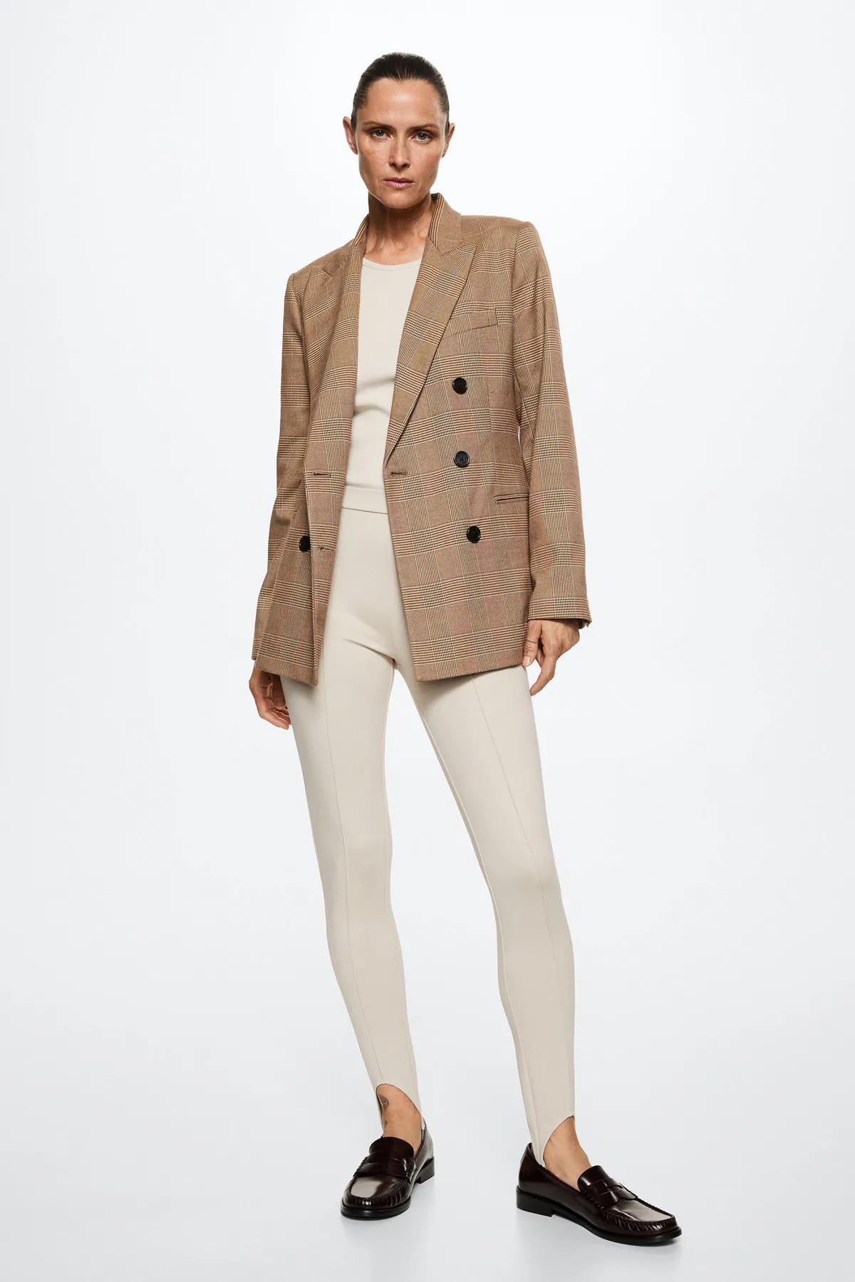 MANGO  Leggings - Beige - Mittlerer Bund