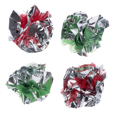Katzenspielzeug Knisterbälle Set Mesh