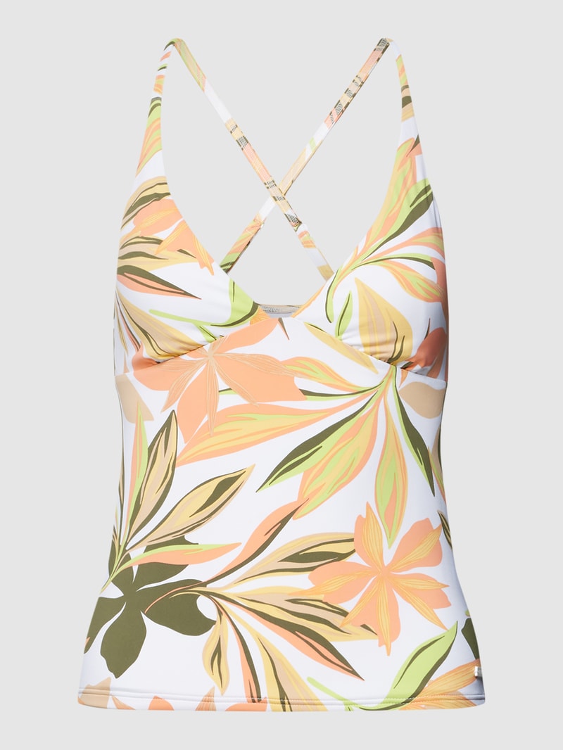 Tankini-Oberteil mit floralem Muster Modell 'BEACH' in offwhite