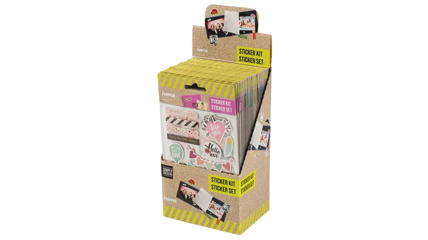 Sticker-Set, Display mit verschiedenen Designs, sortiert