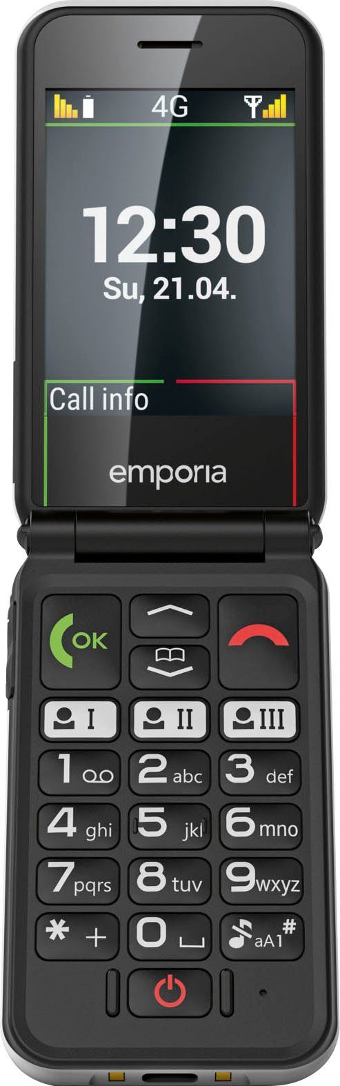Emporia emporiaSIMPLICITYglam.4G Klapphandy (7,11 cm/2,8 Zoll, 0,12 GB Speicherplatz)