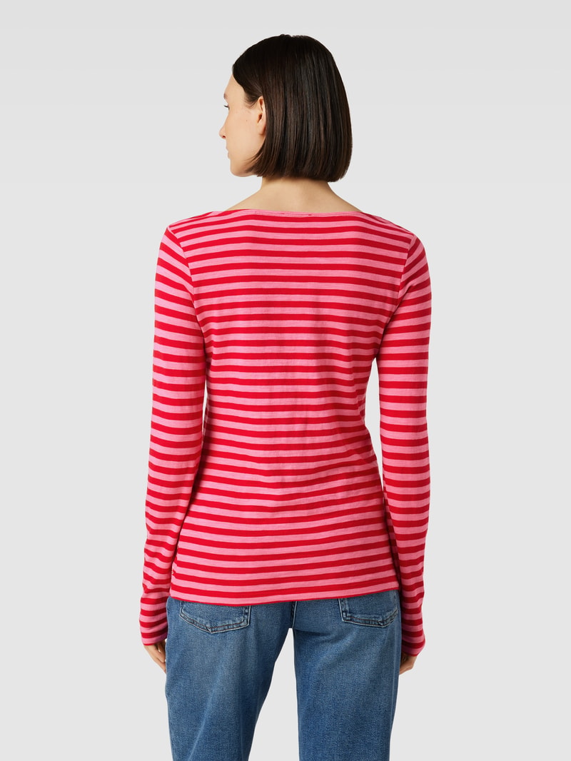 Strickpullover mit Streifenmuster in rot