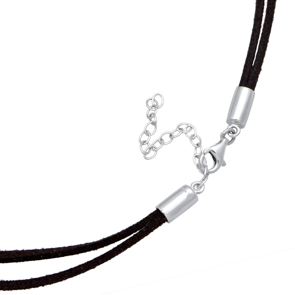 Elli Elli Collier Femmes Choker pendentif étoile avec imitation cuir en argent sterlin collier