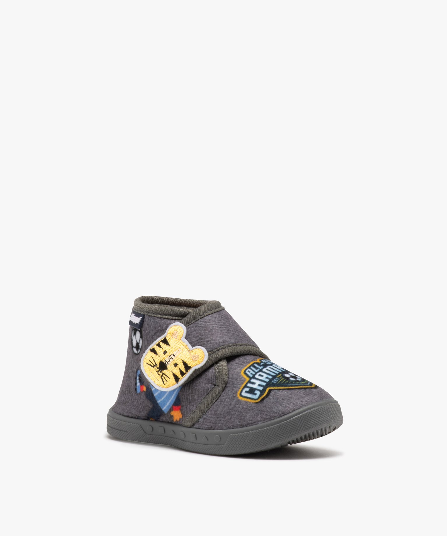 Chaussons bébé Garçon bottillons à scratch football - Beppi gris | GEMO