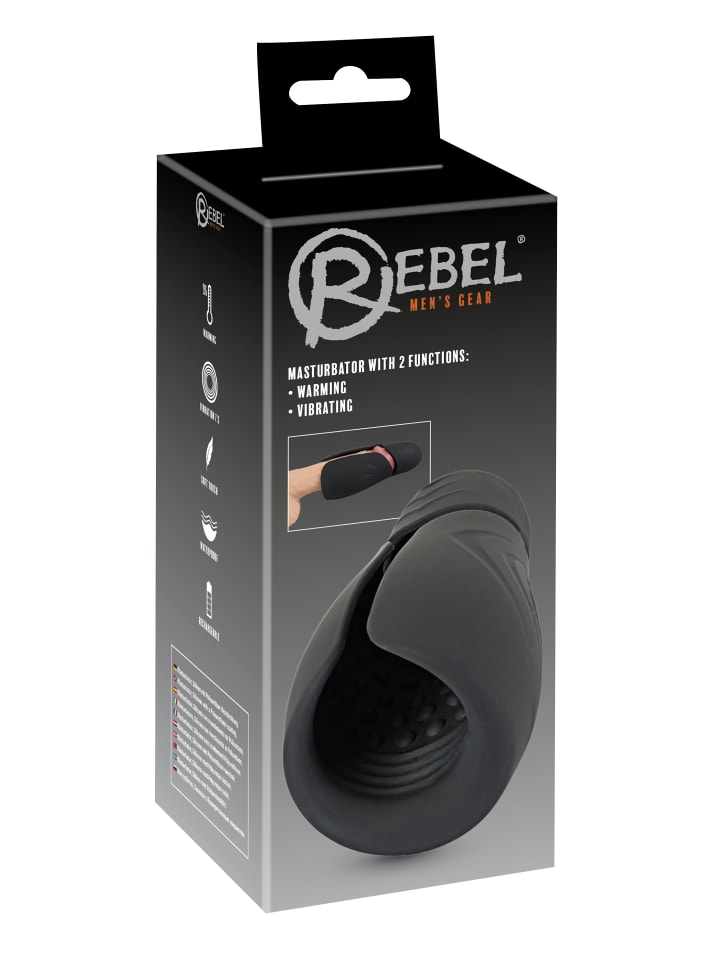 Rebel Masturbator Masturbator with 2 Functions in schwarz günstig kaufen 15 cm