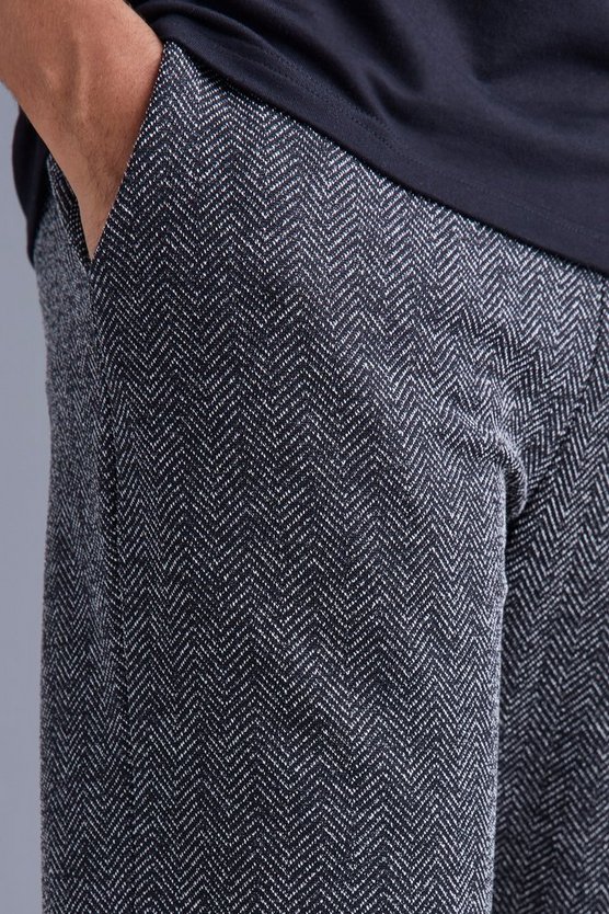 Elastische Slim-Fit Hose mit Zick-Zack Print