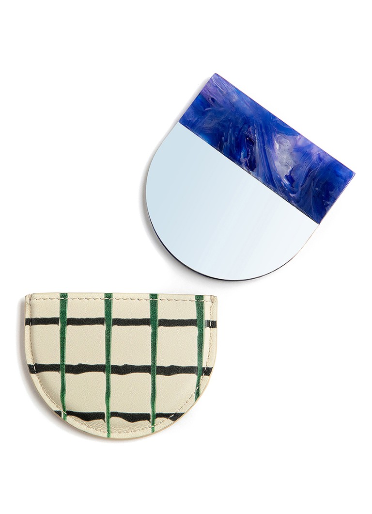 Dries Van Noten Mirror Blue - taskupeili vasikannahkakotelolla
