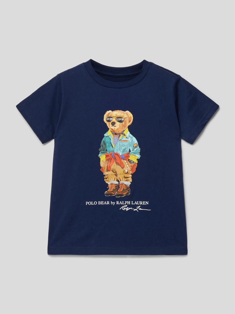 T-Shirt mit Motiv-Print in marineblau