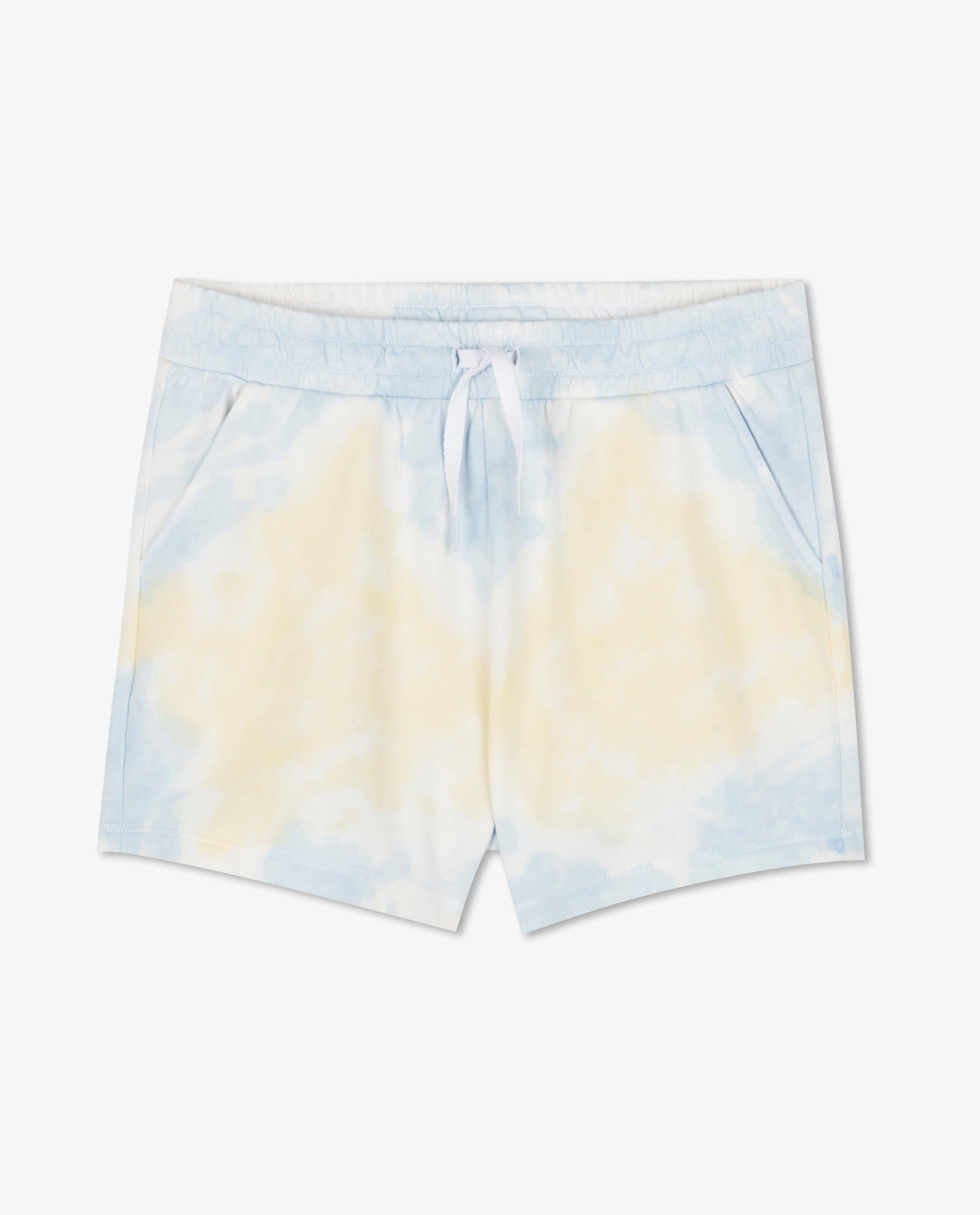 Pantaloni scurți Fish & Chips cu imprimeu tie-dye albastru deschis