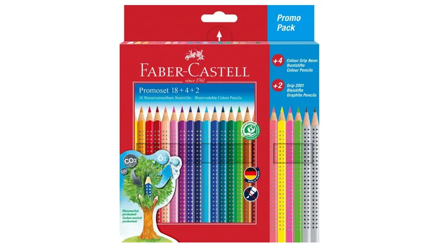 FABER-CASTELL Colour Grip Buntstifte 24er Kartonetui