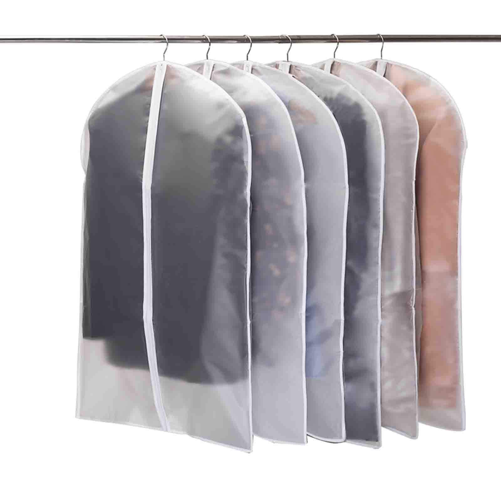 CALIYO Kleidersack Kleidersack, 6 Stück Hochwertiger Kleidersäcke Transparent 60x100 cm für Anzüge Kleider Mäntel Sakkos Hemden Abendkleider Anzugsack