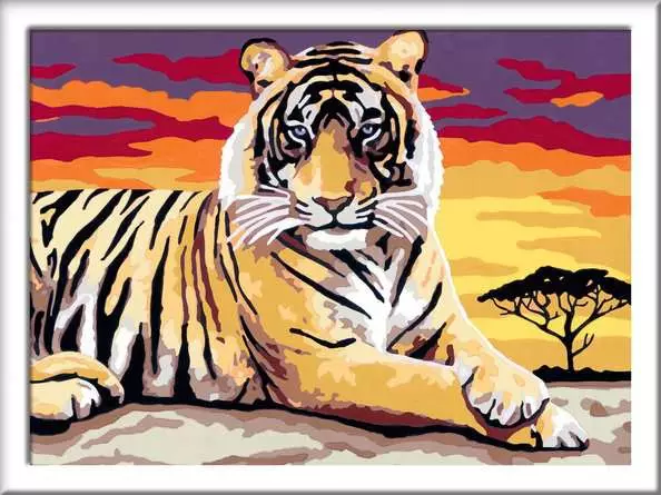 CreArt Majestätischer Tiger - Malen nach Zahlen für Kinder ab 11 Jahren