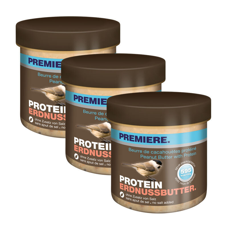 PREMIERE Wildvogelfutter PREMIERE Erdnussbutter 3x250g Protein