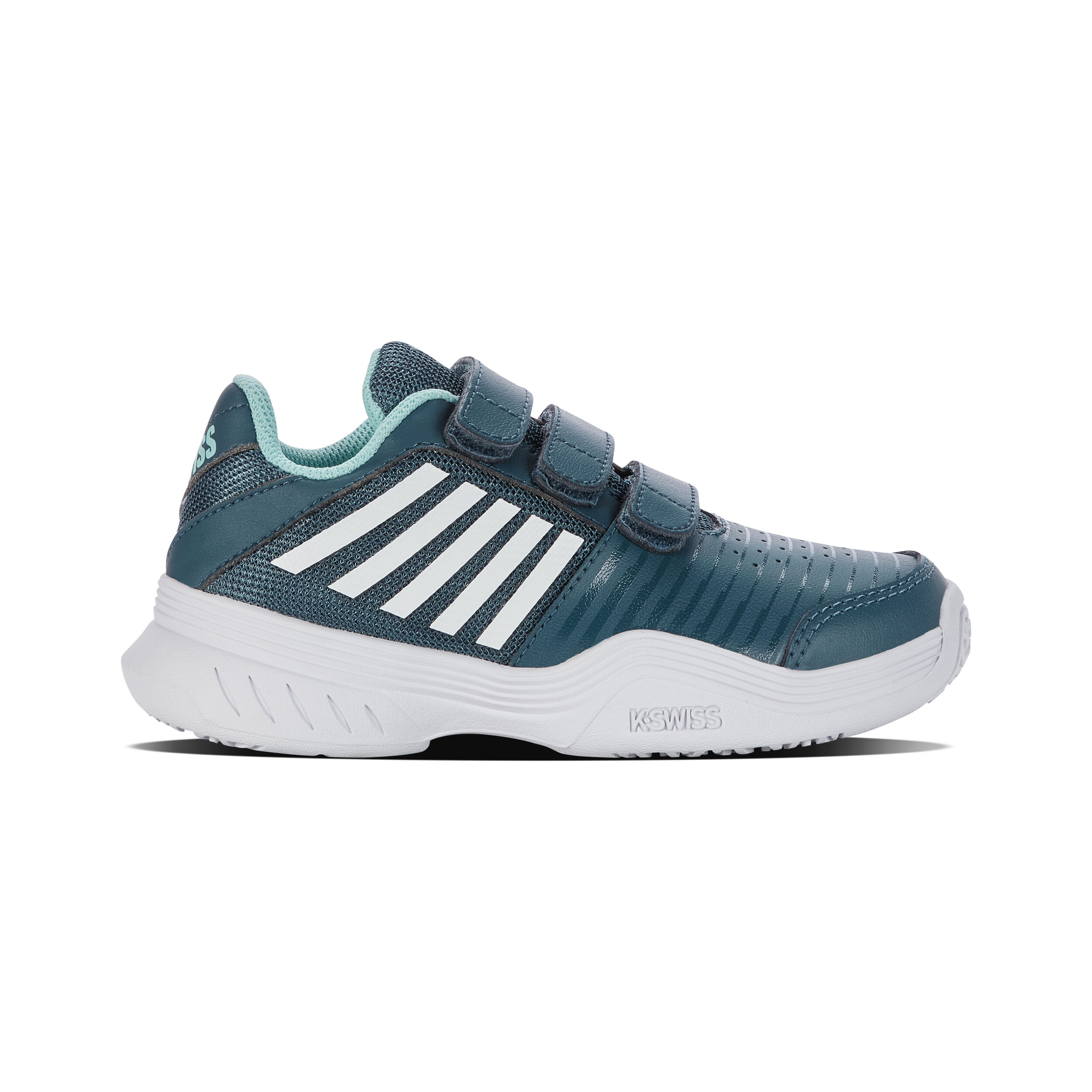 Court Express Strap Omni Allcourtschuh Kinder - Petrol, Weiß