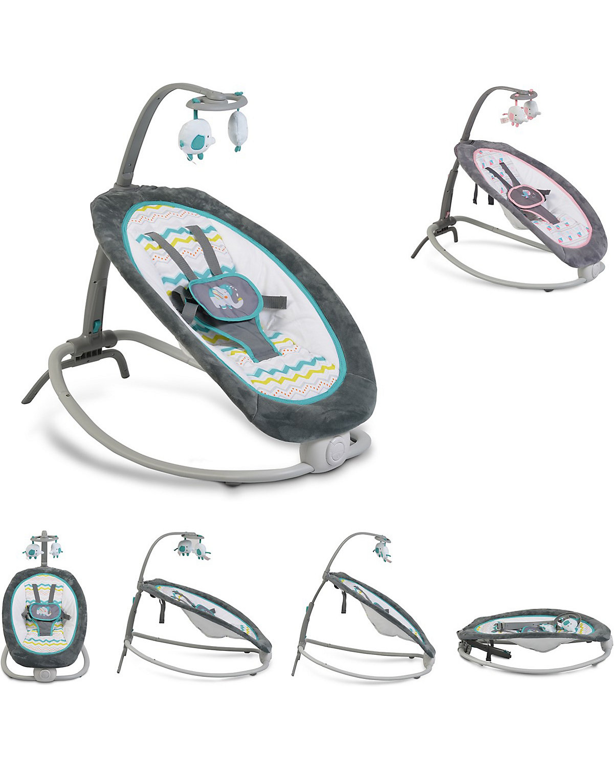 Babywippe Remy Schwingfunktion, Sitzhöhe verstellbar, Vibration, Musik Babywippen