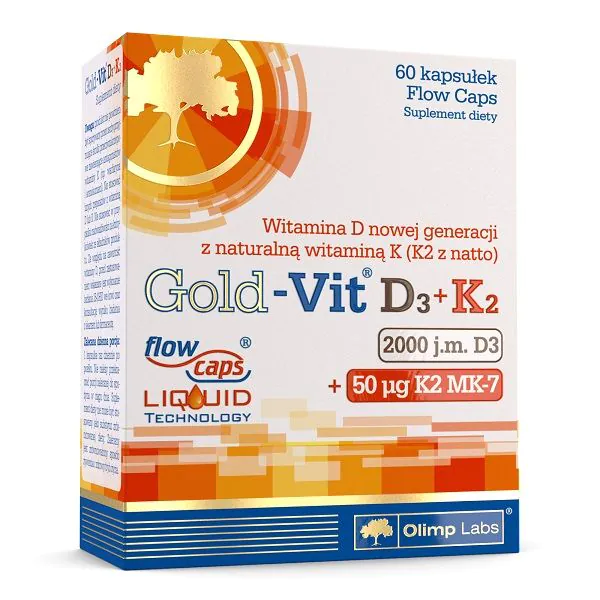 Olimp Gold-Vit D3 2000 IE+K2 60 kapsler