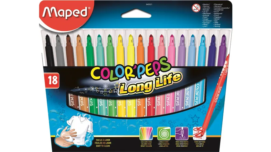Maped Fasermaler Color'Peps Long Life 18er-Etui