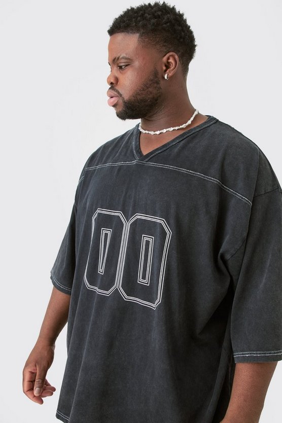 Plus Fußball T-Shirt & Shorts mit Kontrast-Naht