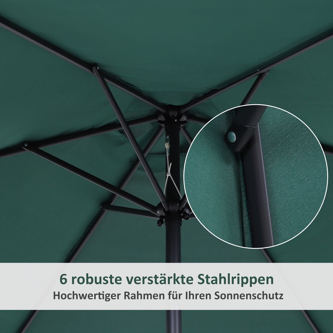 Outsunny Sonnenschirm Knickschirm Gartenschirm Marktschirm Handkurbel