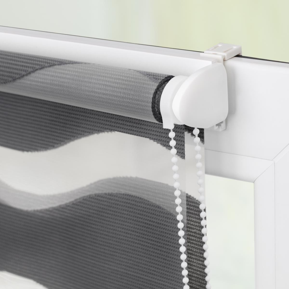 Lichtblick Duo Rollo Welle Klemmfix, ohne Bohren, Anthrazit, 45 cm x 150 cm (B x L)
