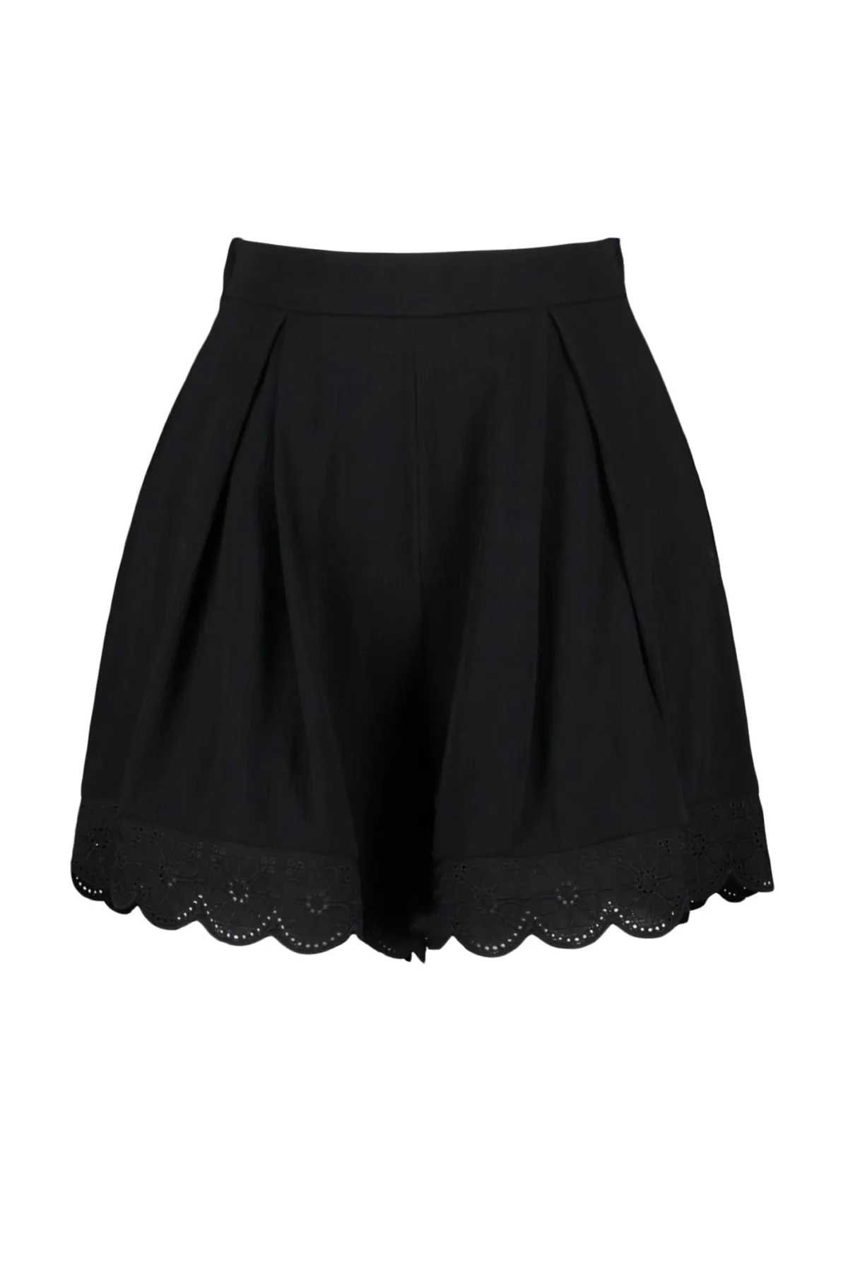 Trendyol Collection  Schwarze Shorts und Bermuda mit gewebtem Brode-Detail TBESS23SR00039