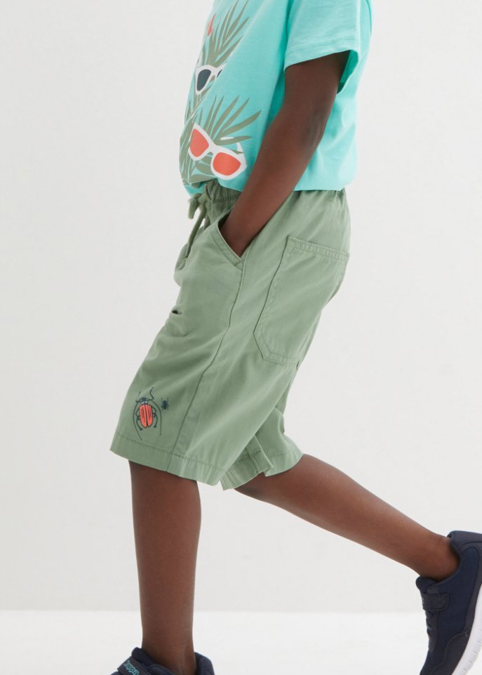Jungen Canvas Bermuda mit Stretchbund, Regular Fit