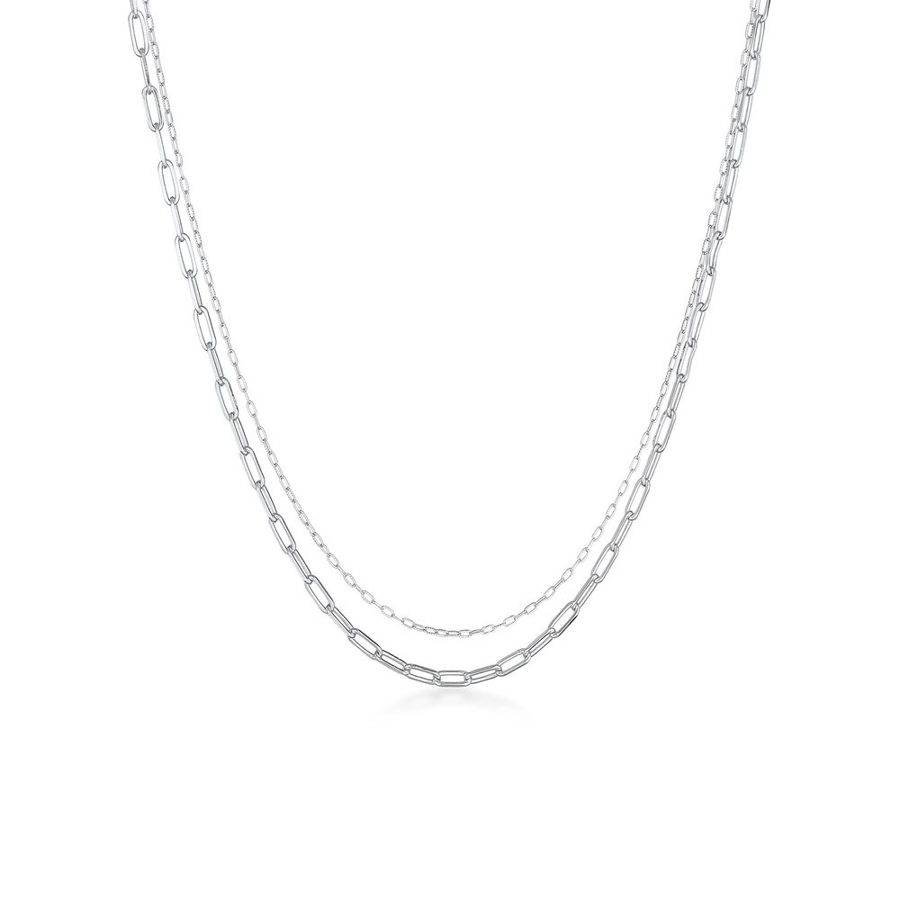 Elli Elli Collier Liens à couches pour dames Oval Basic Blogger Trend Filigree en arge collier