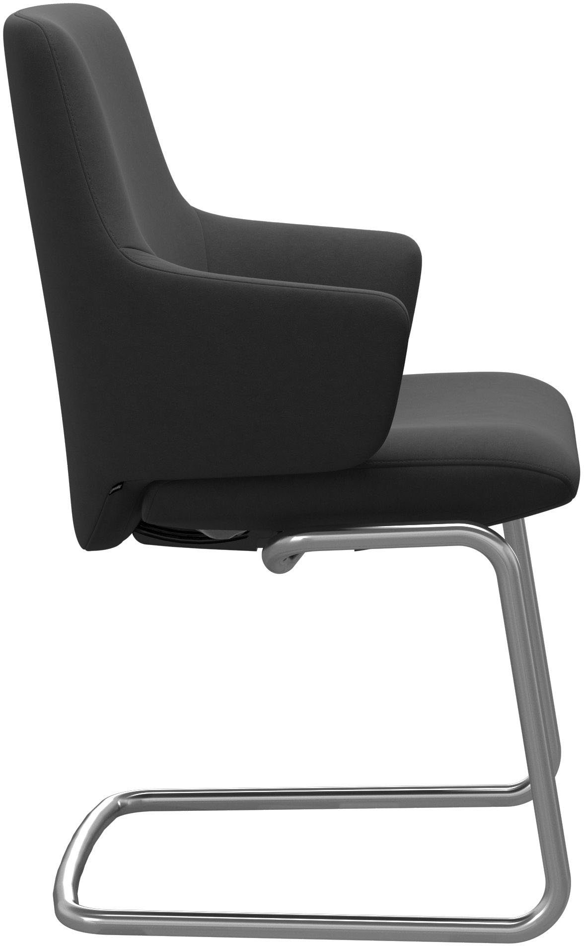 Stressless® Polsterstuhl Laurel, Low Back mit Armlehne, Größe L, mit Beinen aus Stahl in Chrom glänzend