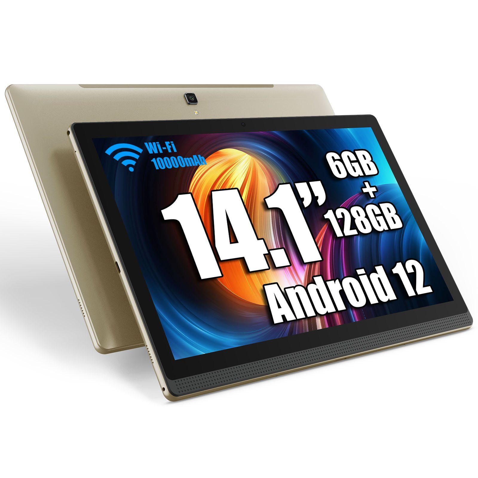 MESWAO 14.1-Zoll Android 12 Table mit 1920 * 1080 IPS HD Großes Display Tablet (14.1