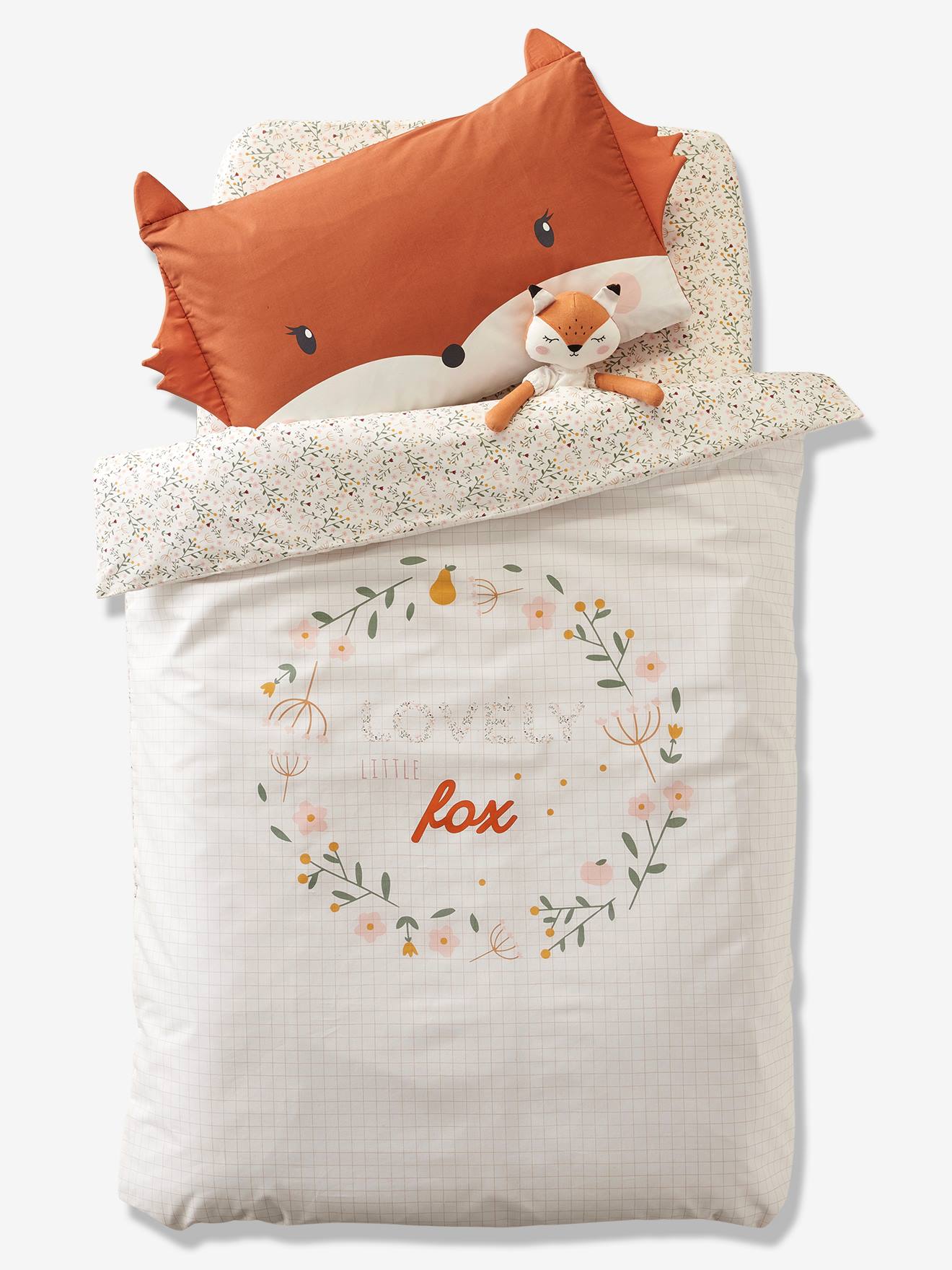 Drap-housse bébé FLEURETTES ecru / multico