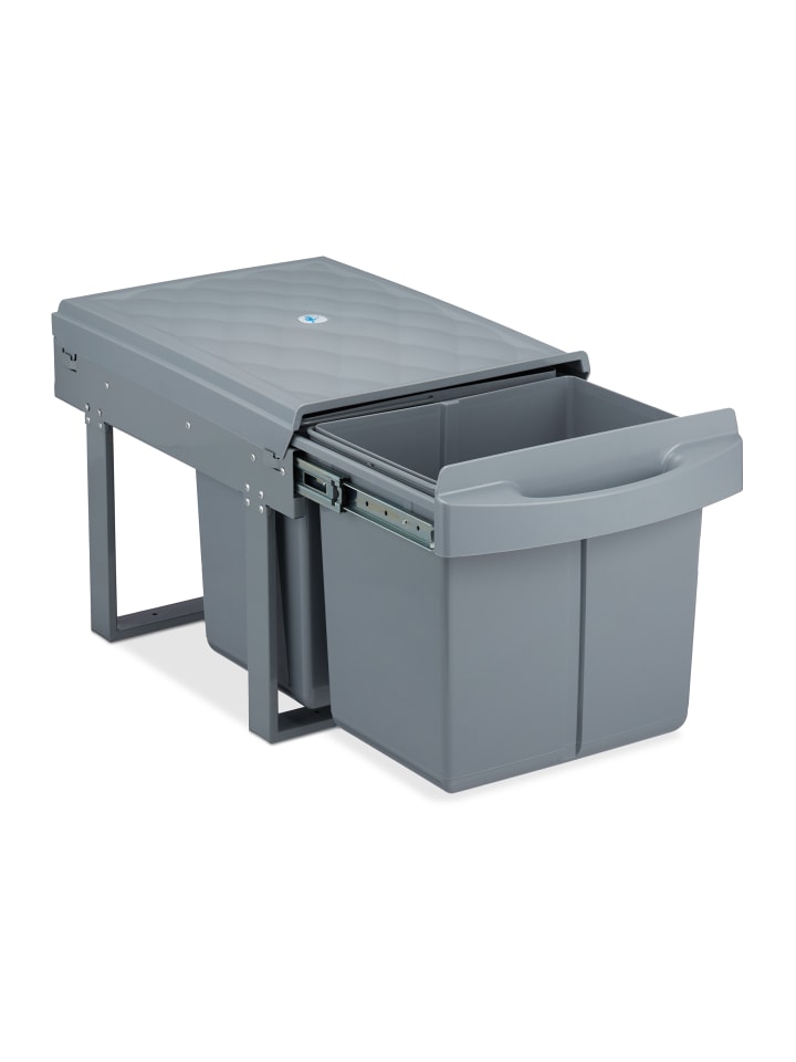 relaxdays Mülltrennsystem Grau Deluxe 2x15L günstig kaufen onesize
