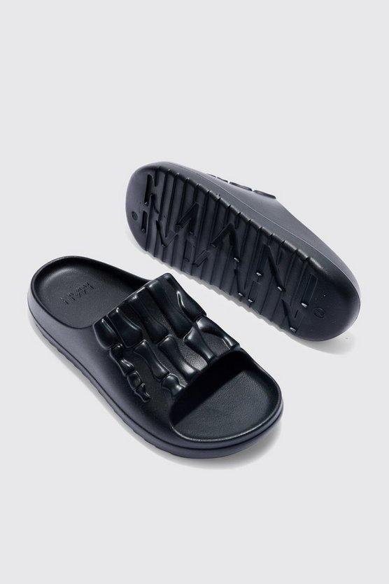 Perforierte Slides mit Skelett-Print