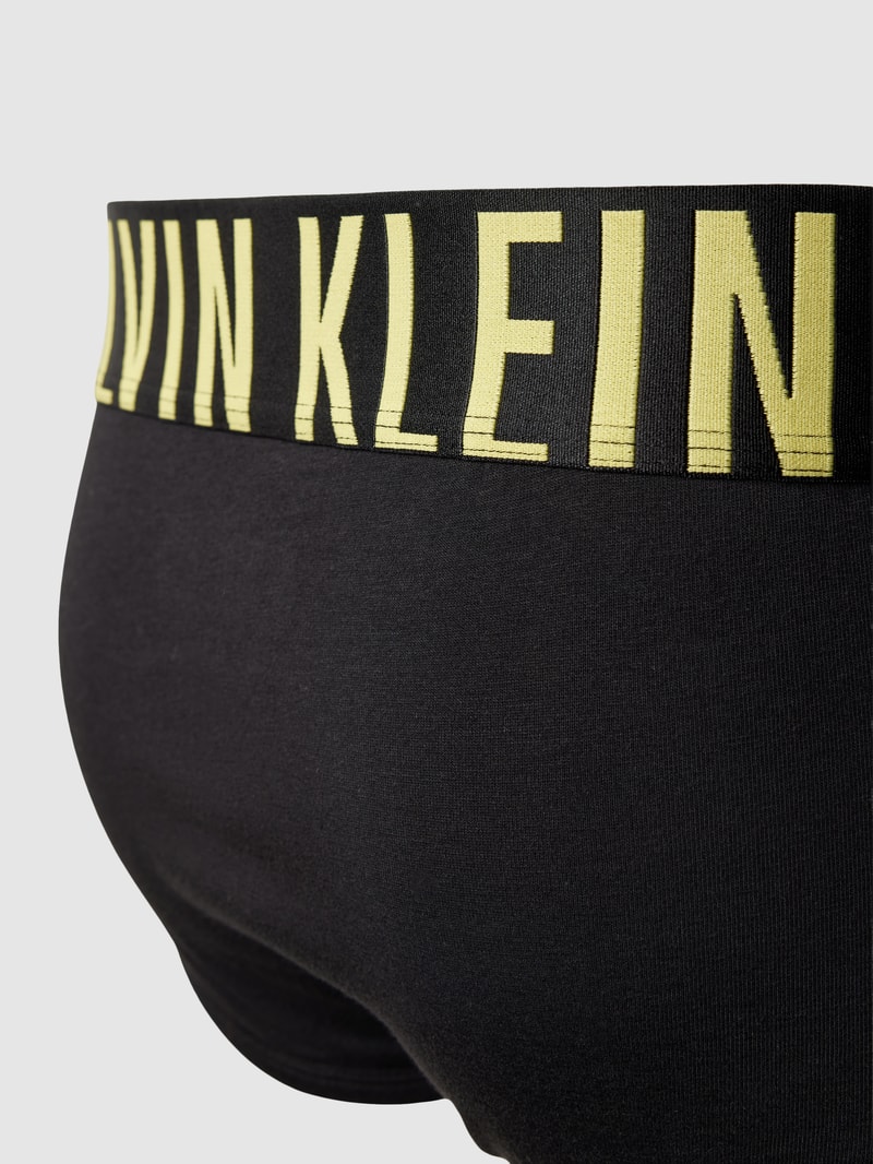 Slip mit elastischem Logo-Bund im 2er-Pack in schwarz