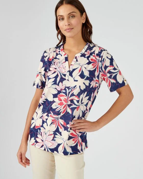 Tee-shirt en crêpe imprimé.