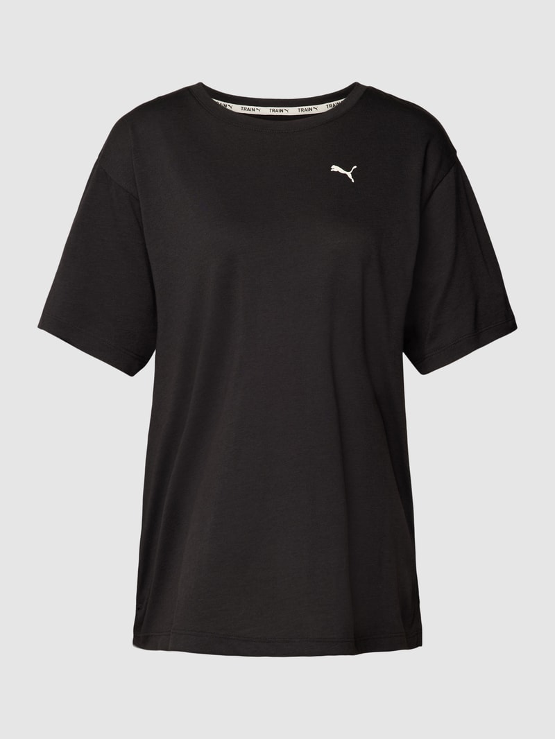 T-Shirt mit Rundhalsausschnitt Modell 'ANIMAL' in black