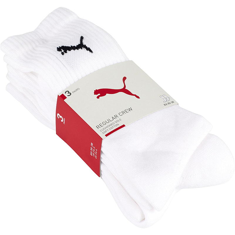 Puma Sportsokk 3-pk str 35/38-43/46 Puma Crew