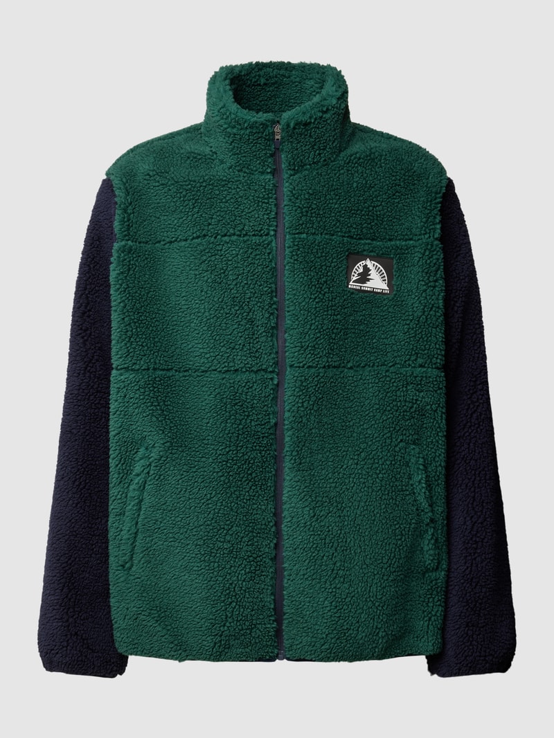 Jacke mit Teddyfell in dunkelblau