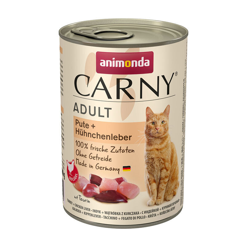 Animonda Nassfutter Animonda CARNY Adult 6x400g Pute & Hühnchenleber