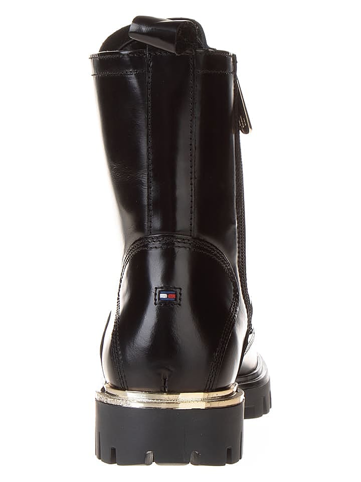 Tommy Hilfiger Shoes Leder-Boots in Schwarz günstig kaufen 37