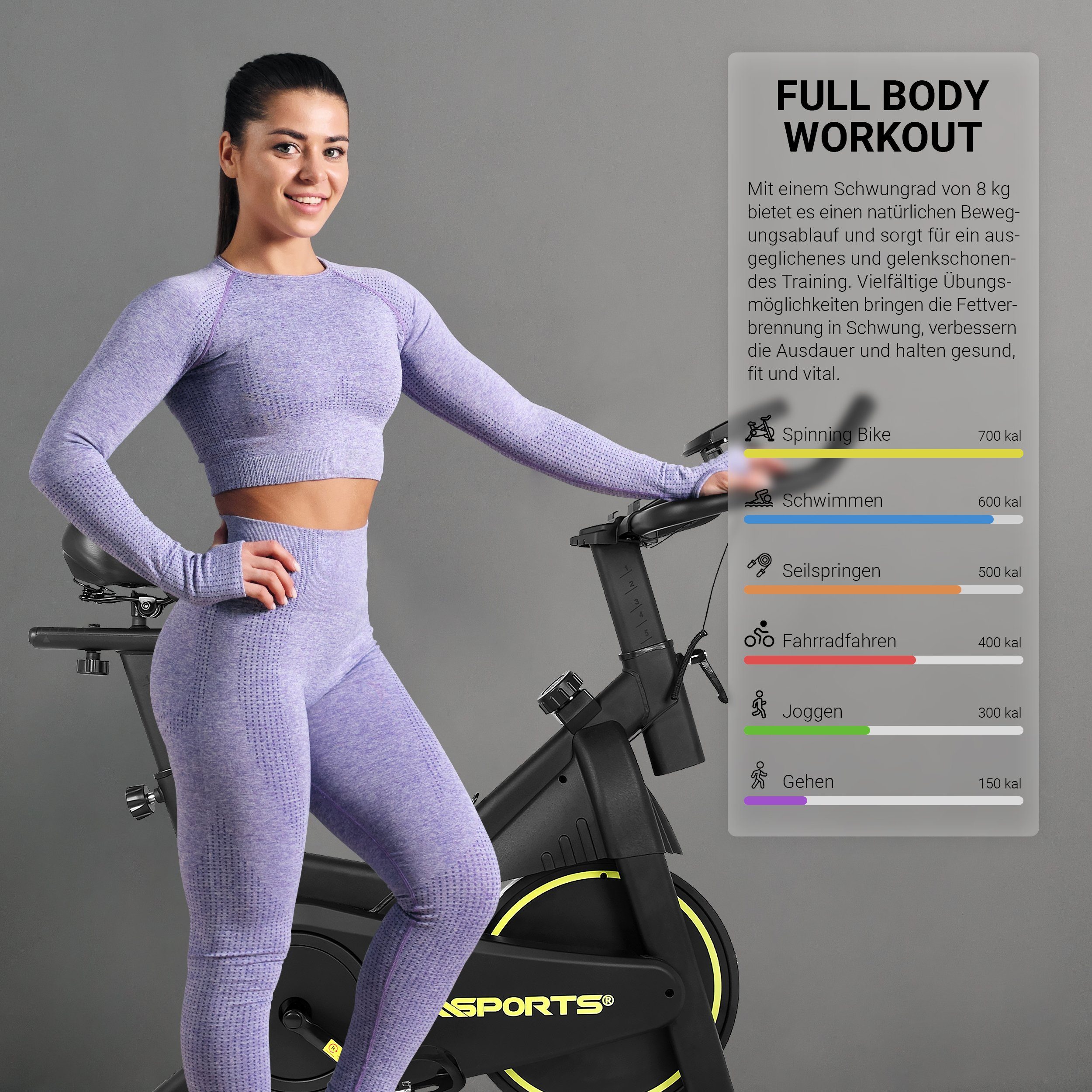 MSports® Speedbike Indoor Cycling Bike Black Series, Magnetischer Widerstand