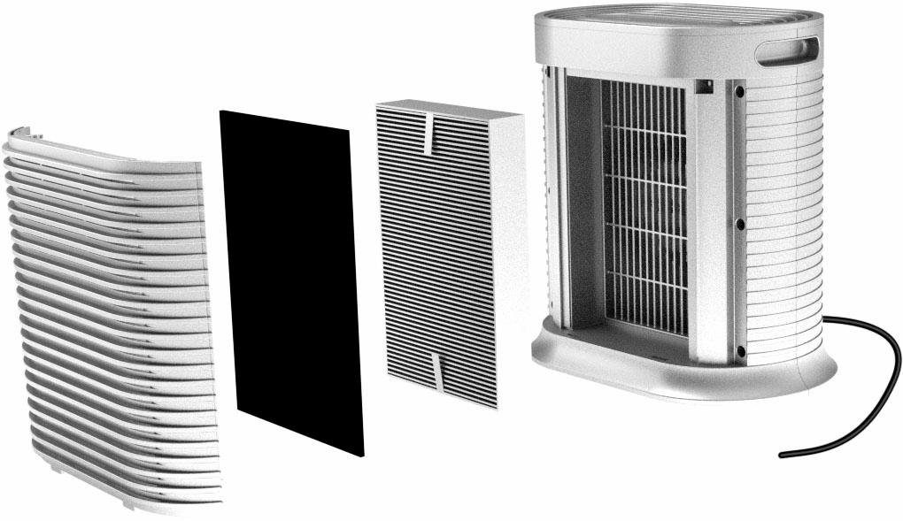 Honeywell Staubfilter HRF-AP1E, Zubehör für Honeywell Luftreiniger HPA100WE, geruchsreduzierend