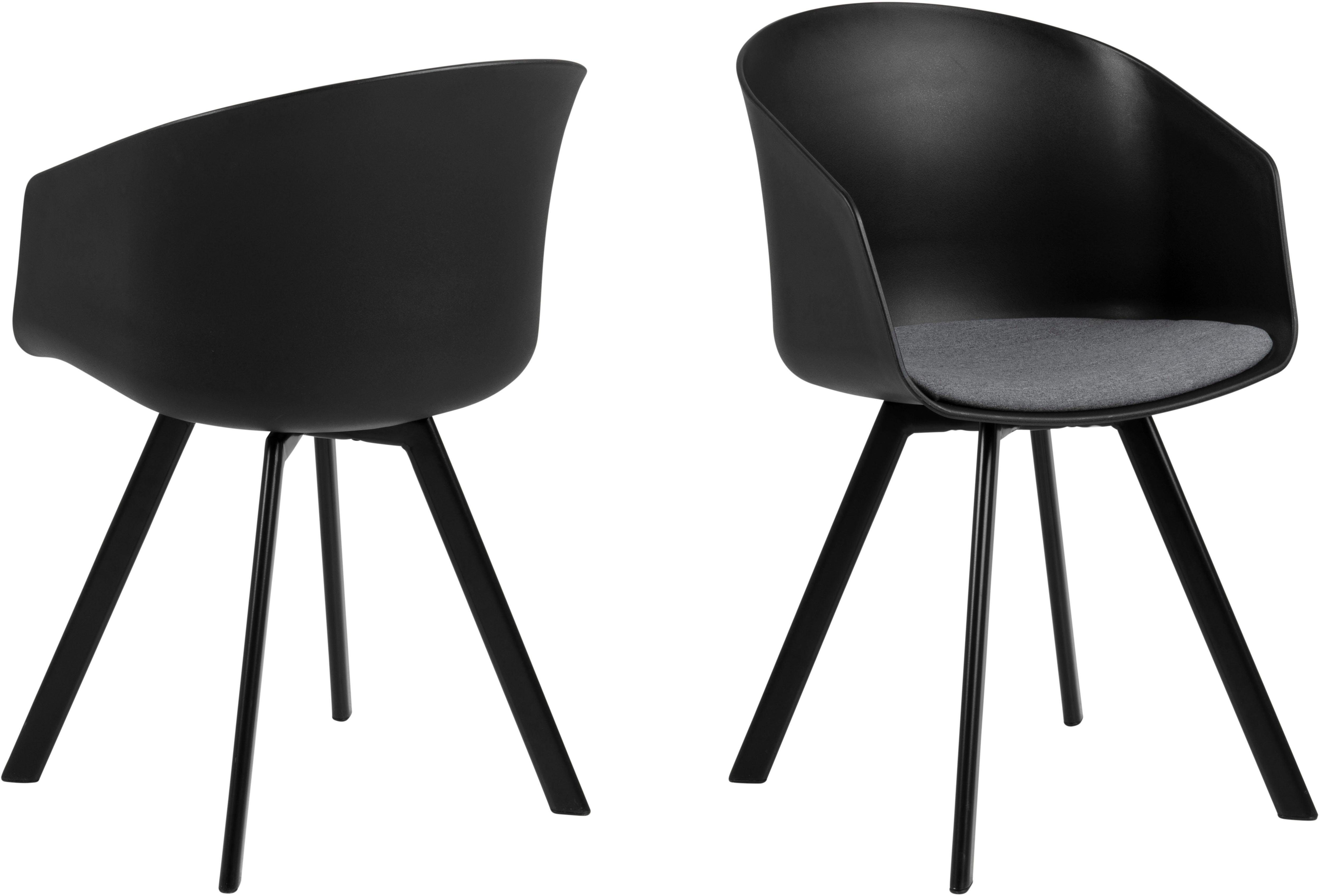 ACTONA GROUP Schalenstuhl Maik (Set, 2 St), mit Metallbeinen und einem Sitzkissen aus Webstoff, Sitzhöhe 46 cm