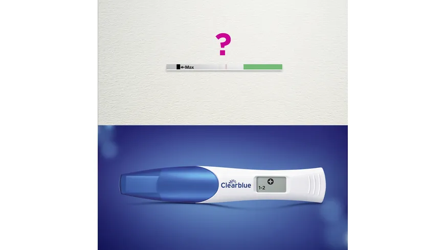 Clearblue Schwangerschaftstest Anzeige der Wochen DIGITAL