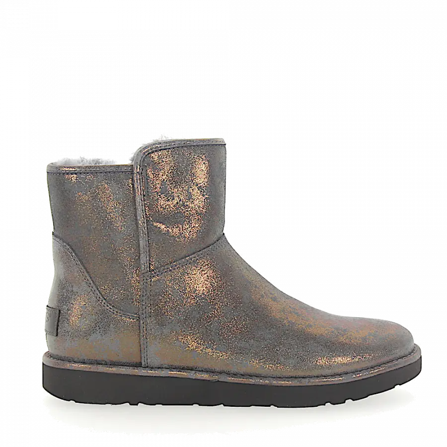 UGG - Stiefeletten Lammfell Veloursleder Finished Logo bronze grün - grau