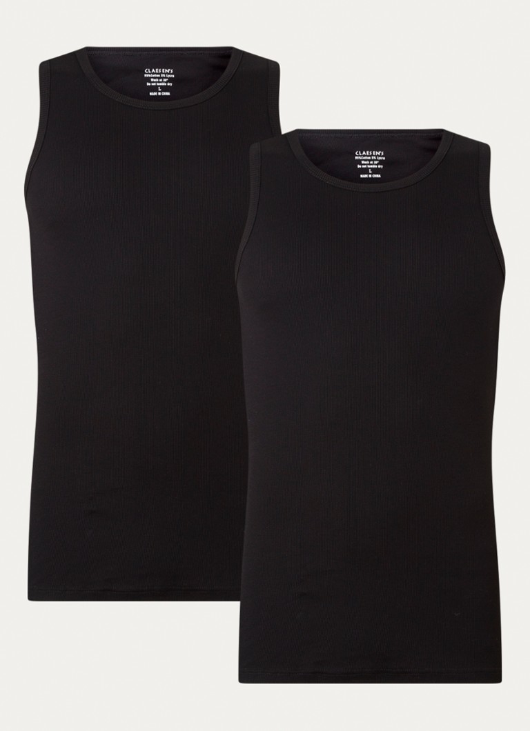Claesens Singlet mit Rippstruktur im 2er-Pack